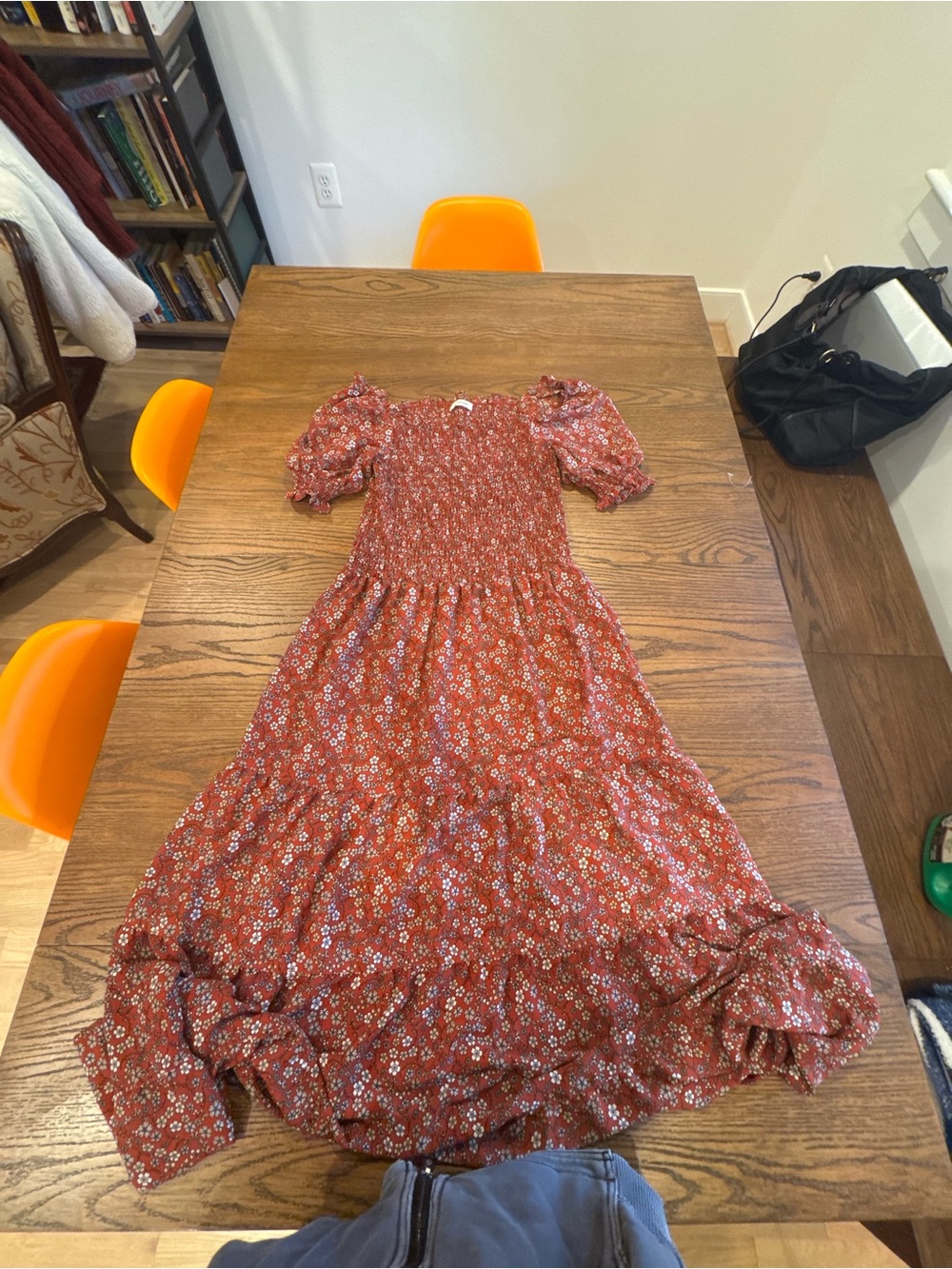 Max Studio Rust Floral Midi Dress